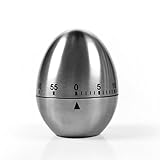 キッチンタイマー キッチン 料理用 卵型 タイマー アナログ ステンレス鋼製 電池不要 シルバー