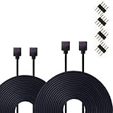 Kabenjee 4ピンRGB LEDテープライト 2x 5m黒延長ケーブル、4PIN RGB LEDストリップライトレイアウト延長接続ケーブル、ブラック拡張コネクタワイヤをLED,RGB LEDスト