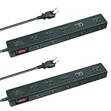 電源タップ 延長コード AC コンセント 10個口 10口 電源コード 2m 一括スイッチ 雷ガード 壁掛け フック穴 マグネット付 ブレーカー スイングプラグ ほこり防止シャッター タコ足 テーブルタップ OAタップ ブラック 黒 STYLED YTP-10W-2M 2個セット