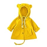 POTOJP シンプル風 秋冬 子供用 長款スウェット 長袖コート キッズ服 ジャケット 子供 可愛いカーディガン クマ耳フード付け コットンブレンド製上着 長袖 幼児 アウター 春秋冬 防寒 棉服 