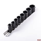 NEW 9 Pcs 3/8 Drive Shallow Air Impact Socket Set (MM) Heat Treated Black by ATE