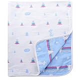 &y 6重 ガーゼケット ブランケット ベビータオル ベビー布団 赤ちゃん用 綿100％ 柔らかく 保育園 お昼寝 バスタオル 出産お祝い用(ガーゼケットB, 110x110cm)