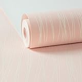 KINLO DIY 壁紙 はがせる 壁紙 ピンク シンプルなタイプ かんたん貼付式 壁紙 高品質の不織布 接着剤必要 　3D 立体感 0.53M×5M(1ロール)