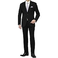 [スーツジャパン] 【KOKUBO】フォーマルスーツ 2つボタン 礼服 メンズ オールシーズン 超黒 ブラック アジャスター付 略礼服 ポリエステル100％ 超黒 LUNA-FMS