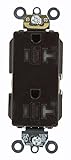 Leviton TDR20 20 Amp, 125 Volt, Tamper Resistant, Decora Plus Duplex Receptacle, Straight Blade, Com