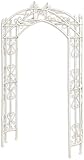 アイアンローズアーチ 幅141cm×奥行42cm×高さ230cm アンティークホワイト PY-ARA232-WHT