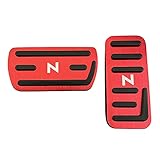 [YANMW] nbox ペダルカバー ブレーキペダル 適合 ホンダ nbox n-box N-WGN N-ワゴン NBOXカスタム N-VAN アルミフット ペダル ブレーキ アクセル カバー N-BOX JF5 JF6 があり 取付簡単 (赤)