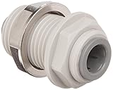 John Guest Acetal Copolymer Tube Fitting, Reducing Bulkhead Union, 3/8" x 1/4" Tube OD (Pack of 10) 