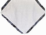 Cozy Wozy Signature Minky Lovie Sized Baby Blanket with Satin Trim Lovie, Cream/Charcoal Gray, 18 x 