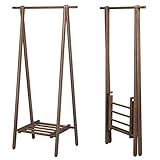 天然木 ハンガーラック コートハンガー 洋服ハンガー カラー：ブラウン