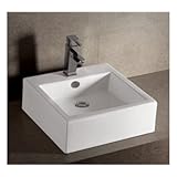 Whitehaus whkn4051 Isabella 18 – 1 / 2 " SquareについてカウンタVesselバスルームシンクWi、 W 18 1/2" x D 18 1/2" x H 6