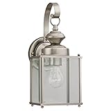 Sea Gull Lighting 8457-965 Single-Light Jamestowne Outdoor Lantern with Clear Beveled Glass, Antique