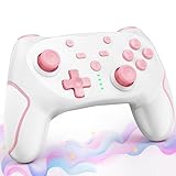 Switch コントローラー 背面ボタン付き マクロ機能 自動連射機能 スイッチ コントローラー 3階段TURBO速度 無線 Bluetooth接続 1000mAh大容量 耐久ボタン 14プロコン ジャイロセンサー搭載 4階段HD振動 スリープ解除 Switch/有機ELモデル/LITEに対応 日本語取扱説明書付き インチ (Pink)