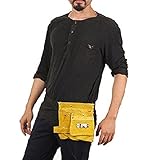 Joyutoy Premium Kids Leather Tool Belt / Tool Pouch with Steel Hammer Loops for Construction Play, K