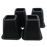 RdExPプラスチック調節可能なブラックベッドRisers家具テーブル脚アクセサリーライザーベッドLifts in Heights 6インチのセット4