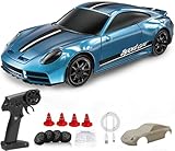 KAIMIO 1:43 スケール ミニ rc ドリフト車ジャイロ完全比例 RTR 2.4 Ghz リモート コントロール rgb ライトと 1 交換ボディ シェル(8502-ブルー)
