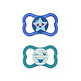 Mam空気6 +ヶ月のおしゃぶり、1パックブルー2 (MAM UK LTD) - MAM Air 6+Months Soother, Blue 2 per pack [並行輸入品]