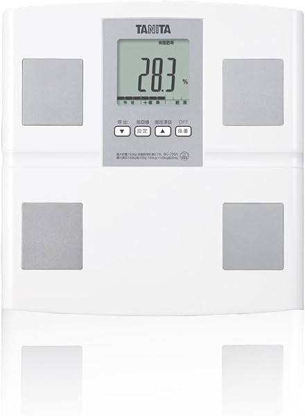 タニタ 体重計 体組成計 ヘルスメーター BC-705N【体脂肪率/内臓脂肪レベル/筋肉量/基礎代謝量/体内年齢/BMI/日本製/乗るピタ】 液晶 樹脂製 (ベーシック/ホワイト) - 1