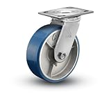 Shepherd Prism Series 8 Diameter Urethane on Iron Wheel Swivel Caster, 4-1/2 Length x 4 Width Plate,