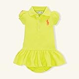 ポロラルフローレン ビッグポニー 半袖ワンピース イエロー (女の子3～12か月用) 9M [並行輸入品]