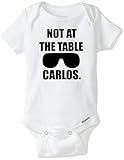 テーブルにないblakenreag Carlos Funny Baby Onesie Clothes by カラー: ホワイト
