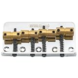 Wilkinson WOB41弦ピッチ19mm 4弦ベースブリッジ ブラスサドル プレシジョン/ジャズベース用、クローム