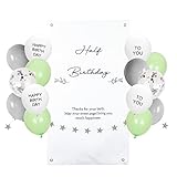 GRESATEK ハーフバースデー タペストリー 飾り付け HALF BIRTHDAY バルーン 風船 バースデーフォト 1/2誕生日 飾り バースデータペストリー ナチュラル 記念撮影 （縦パターン）