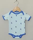 ラップショルダーボデイスーツ半袖 シャーク ブルー (0-3ヶ月(50～60cm))