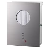 ポスト 郵便受け 郵便ポスト 大型配達物対応 和の文 窓 竹縞 ヘアライン 右勝手 (T型カムロック付)