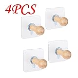 粘着木製フックハンガー4パック軸受over 5 lb by coerni 2'' * 0.7'' イエロー