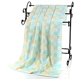 JINALV 肌にやさしい　子供　毛布　ベビーブランケット　大判　ひざ掛け　ガーゼタオル　子供バスタオル　ベビーケット　湯上りタオル　ふわふわ　タオル　赤ちゃん　70*140cm (グリーン)