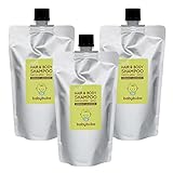 babybuba (ベビーブーバ) オーガニック ベビーシャンプー ヘア＆ボディ 泡タイプ ベビースキンケア 全身 リラックス効果 日本産 (新生児から使える) 【詰替用】【200ml×3本セット】