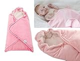 エルフ ベビー(Fairy Baby)ベビーおくるみ 布団 フード付き ふわふわ 暖かい 秋冬 80*80cm ピンク