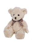 Suki Gifts Bear from the Past Ellie Soft Plush Traditional Bear (Large, Cream with Plaid Ribbon) by 