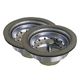 LASCO 03-1051T DUO Locknut Style Kitchen Sink Basket Strainer with Stainless Steel Body, Chrome, 2-P
