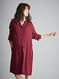 Angeliebe エンジェリーベ マタニティ ワンピース 授乳しやすい ジョーゼットワンピ 妊婦服 産前 産後 長袖 S ～ M ボルドー 22185 22185301