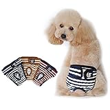 PETLESO 犬オムツ 犬用サニタリーパンツ 3枚 洗える 再利用可能 生理用 パンツ 女の子用 雌犬用 発情期用 生理パンツS