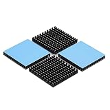 PENGLIN 4個 ヒートシンク アルミニウム 放熱板 40×40×5mm 冷却ラジエーターフィン 熱伝導両面テープ付き 熱暴走対策 heatsink 黒