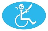 【全16色】車椅子マーク/車イス　サイン/カー ステッカー/Car/スカル/ドクロ/車用/シール/ Vinyl/Decal /バイナル/デカール/-3A (スカイブルー) [並行輸入品]