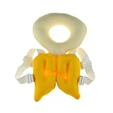 CS-B 赤ちゃん 痛いの痛いのとんでけー 防止 クロス バックストラップ メッシュ エンジェル リング パッド (イエロー)