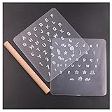刻印 シート アルファベット レザークラフト 88*83Mm 2点セット 木製スティック付属 レザークラフト用 刻印シート アルファベット 絵文字