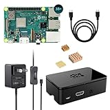 TRASKIT Kit for Raspberry Pi 3B+ /ラズベリーパイ 3b＋/ケース/ スイッチ付電源/ケーブルライン/ヒートシンク