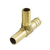 uxcell 燃料ホースジョイナー　ホースコネクタ　T字形　真鍮　外径10mm　空気ホース用　水ホース用
