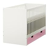 STUVA ベビーベッド 引き出し付き, ピンク 492.301.13