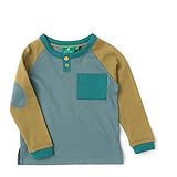 長袖ラグランTシャツ - グリーン & ブルー - Raglan Tee - Still Water Blue - フェアトレード オーガニックコットン - Fairtrade Organic Cot