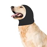 Kingsie 犬のスヌード 犬猫の耳カバー 騒音防止 ペットスヌード 不安の快適さ かわいい 猫用スヌード 犬用スヌード おしゃれ ペットの耳暖かい (S, 黒)