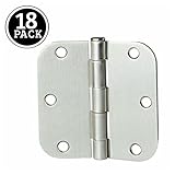18パックのドアヒンジサテンニッケル – 3 ½ " x 3 "半インチ内部ヒンジ