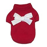 レンコス（Lemcos）犬の服 可愛いちょう結び 秋冬服 フード付き ドッグウェア可愛い ストライプ ペット犬服Ｔシャツ ボーダー 小型犬 中型犬 猫用 洋服 タンクトップ 春夏秋服 2色5サイズ選択