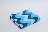 Eco Friendly Cotton Baby Blanket - Chevron 3-way Blue - Made in USA by Bluebird Blanket [並行輸入品]