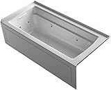KOHLER K-1949-HLA-95 Archer Exocyclic 66 by 32-Inch Alcove Whirlpool Bath with Integral Apron, Tile 